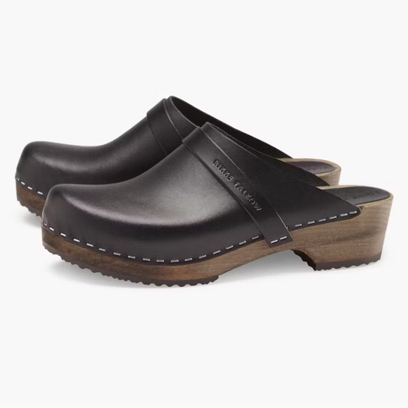 Rikke Falkow Leather black Open Toe Clogs women’s size 39 EU - Picture 1 of 13